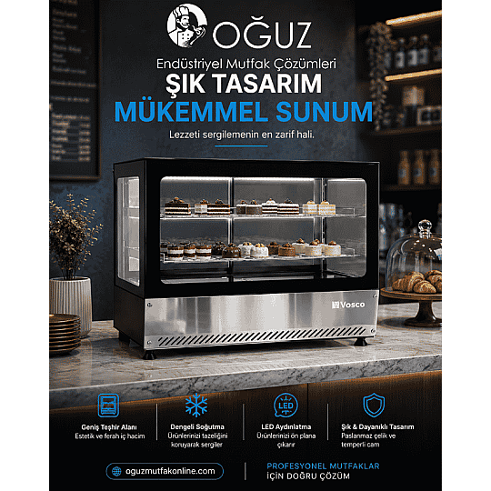Vosco 160LYP Tezgah Üstü Soğutmalı Vitrin Dolabı - 2