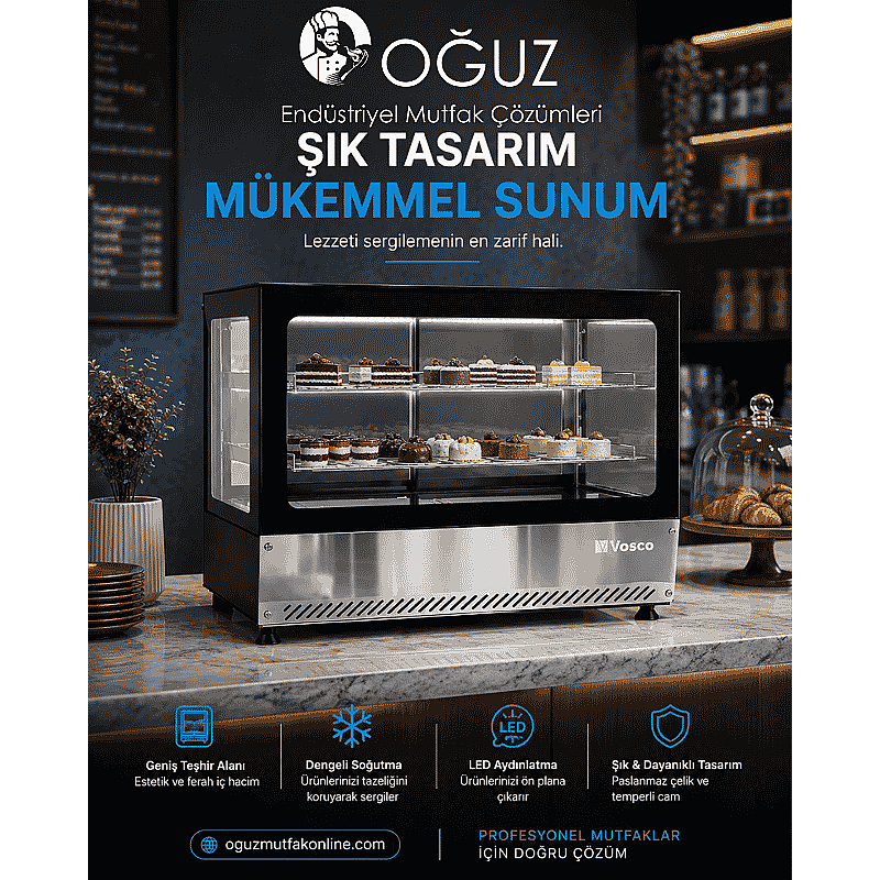 Vosco 160LYP Tezgah Üstü Soğutmalı Vitrin Dolabı - 2